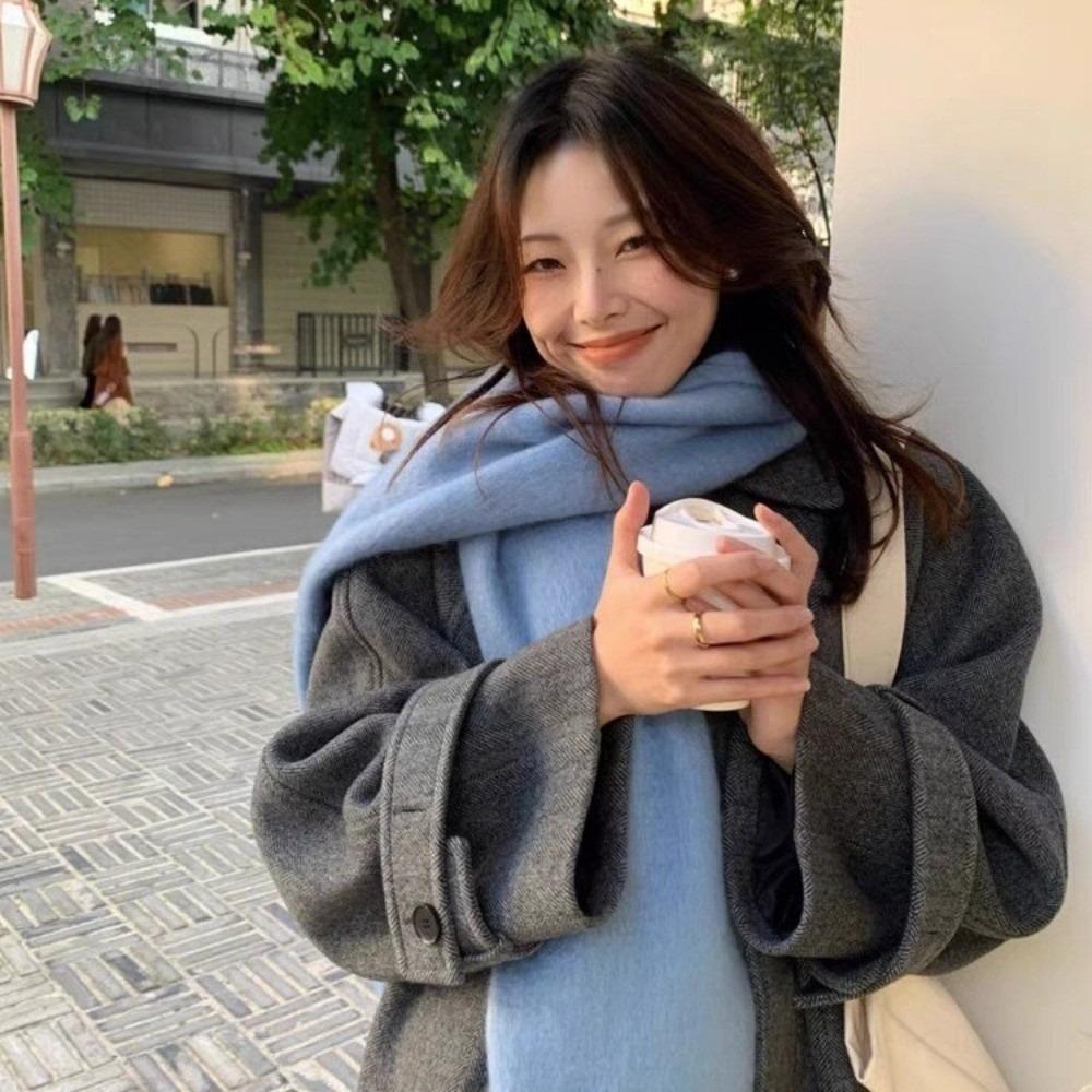 Tassel Winter Cashmere Scarves Mohair Long Shawl Classic Wool Scarf  Student