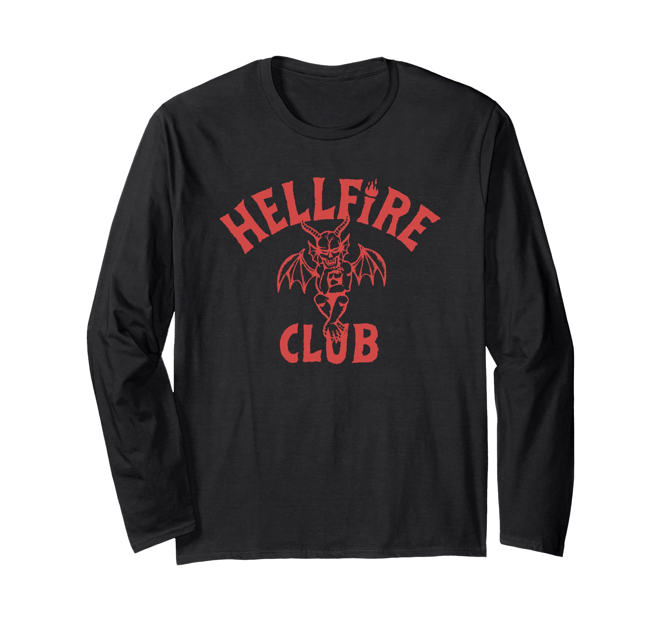 

Футболка з довгим рукавом Stranger Things Hellfire Club Сидячий Червоний Демон Лайн-арт чорний