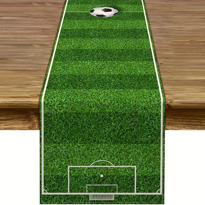 Voetbal Thema Linnen Tafelkleed Sportfeest Decoraties Groen Voetbalveld Patroon Tafelkleden Keuken Eettafel Decor 150x33cm green