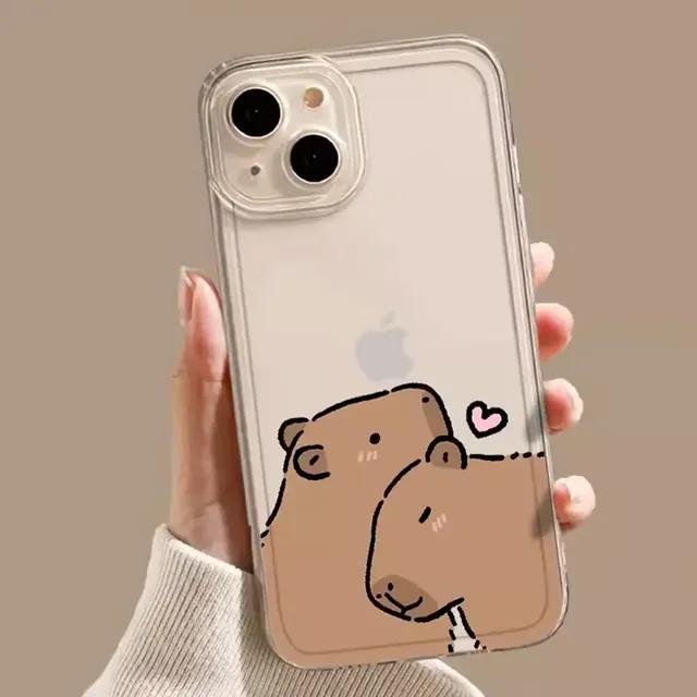 Cute Cartoon Capybara Phone Case for Iphone 12 13 11 14 15 Pro Max X XS MAX XR 7 8Plus SE2 Funny Animal Couple Soft Cover Fundas