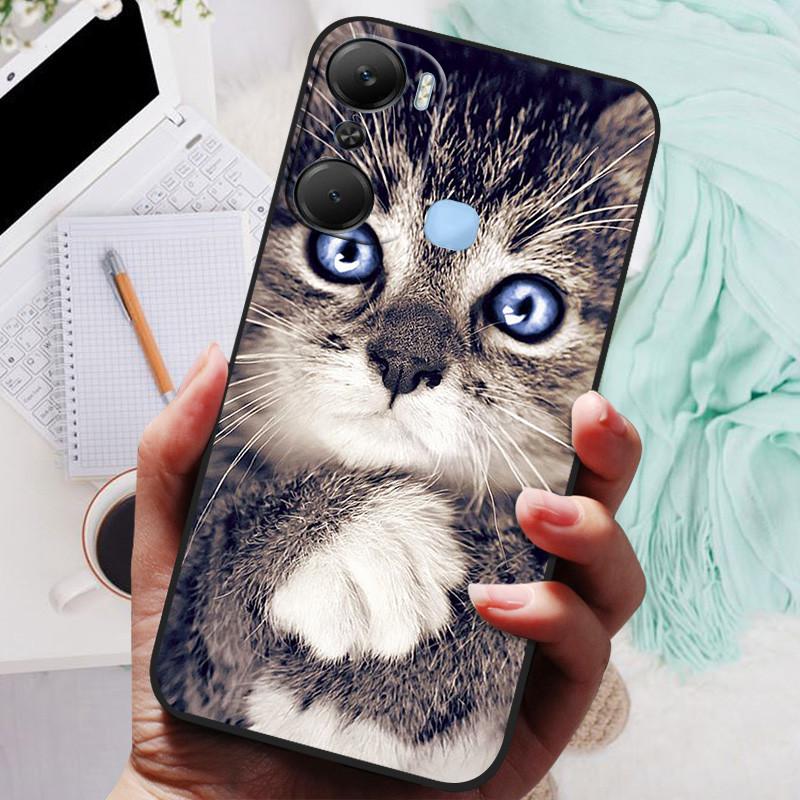 For Infinix Hot 12 Pro Case Black Cover Lion Wolf Silicone Soft Back Cases For Infinix Hot 12i Hot12 Pro / Hot 20 5G Case Shell
