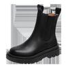 2024 Women's British Style Mid-Calf Martin Boots - Thick-Soled Chelsea, Trendy Autumn Chimney Style