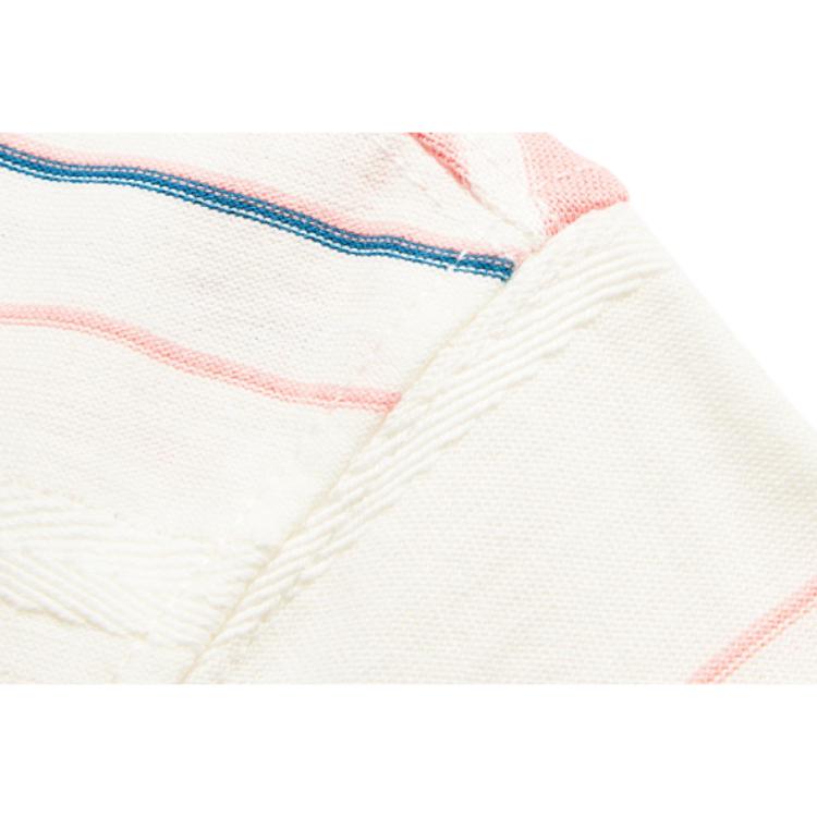 Li Ning Sports Lifestyle Series Striped Round Neck Comfortable Breathable Versatile Casual Short Sleeve T-Shirt Women T-Shirt Off-White AHSU346-1