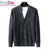 Cozy Up Cardigan Pánsky sveter Klasické svetre s kešu kvetmi Kabát Pletené vrchné oblečenie