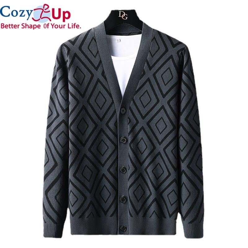 Cozy Up Cardigan Pánsky sveter Klasické svetre s kešu kvetmi Kabát Pletené vrchné oblečenie