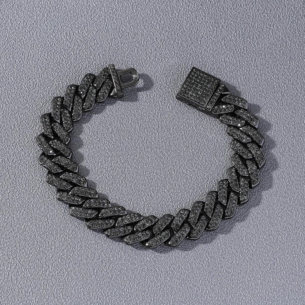 2026 New 14mm Alloy Purple Chain Bracelet Hiphop Style Men's Cuban Link Bracelet Trendy Jewelry