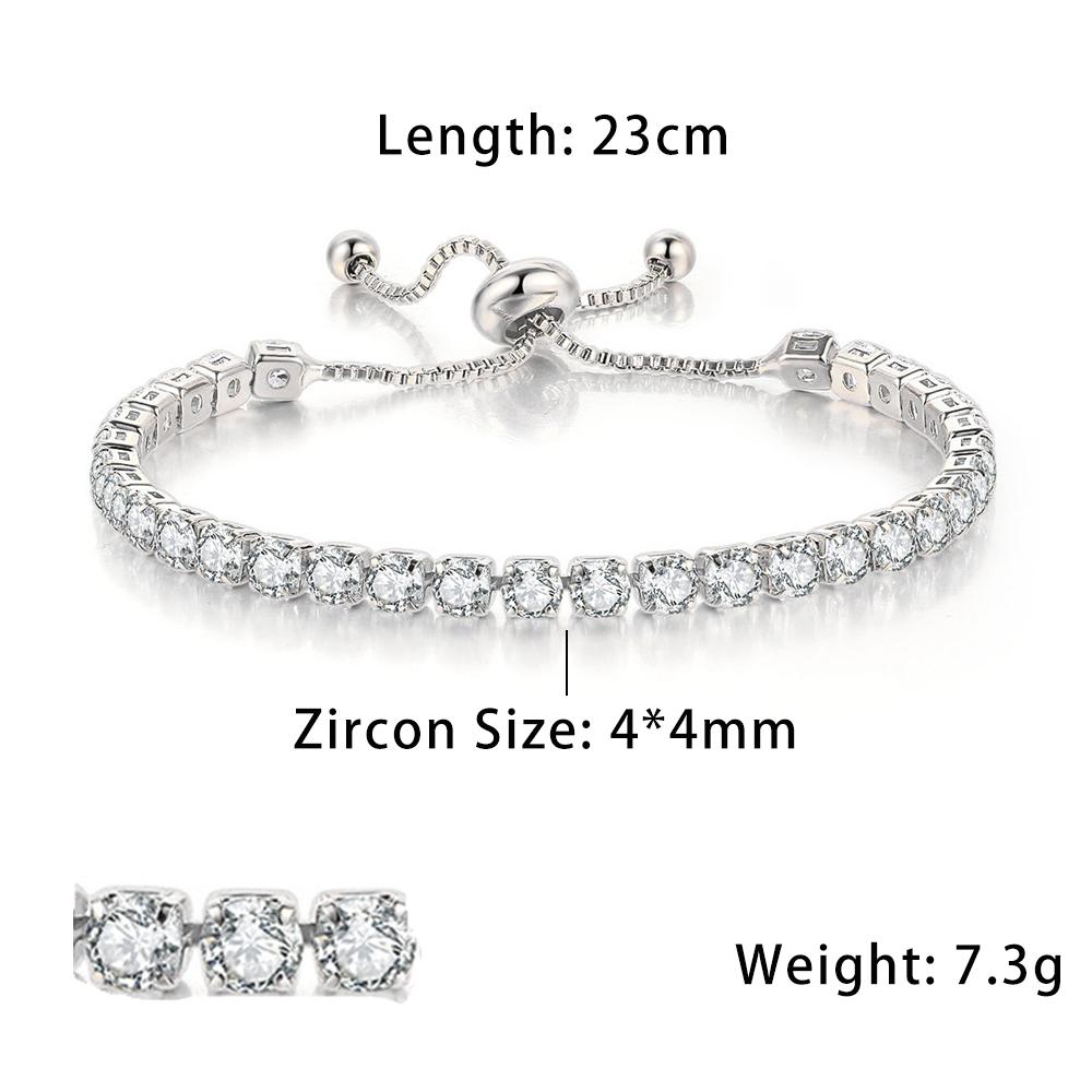 New Fashionable Zircon Tennis Bracelets for Women Dazzling Various Shape Crystal Hand Chain Trend Sexy Party Accessories Zircon