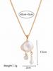 Dopamine Cloud Necklace Imitation Pearl Moon Star Pendant with Diamond and Gold Plating