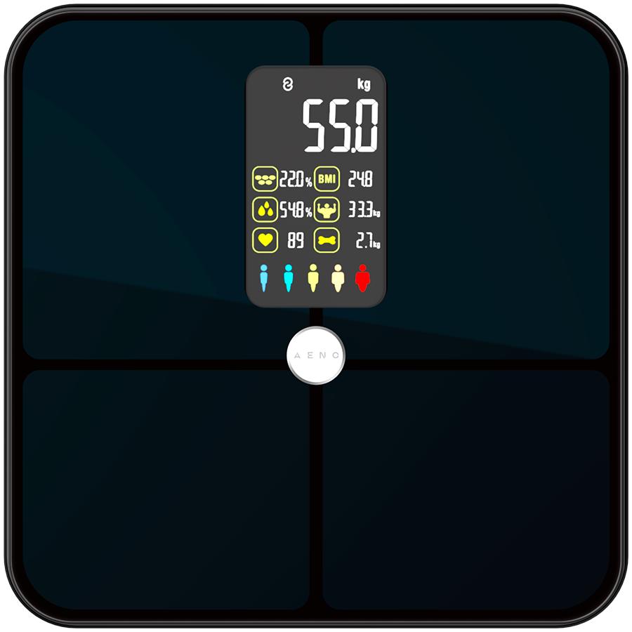 AENO Slimme lichaamsweegschaal BS2S, 16 lichaamsmetingen, tot 180 kg, kleurendisplay
