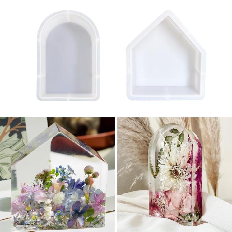 Mirror Epoxy Resin Silicone Molds House Shaped Beautiful Crystal Ornament