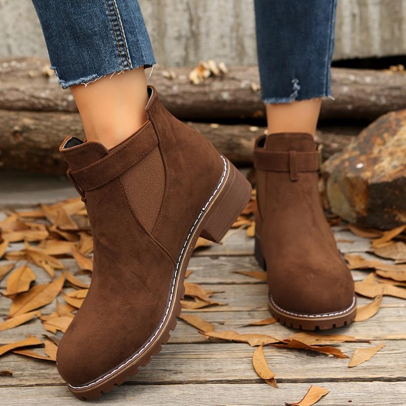 [Retro Slip-On Shoes] Retro Slip-On Women's Casual Low Heel Fabric Shoes with Round Toe TPR Sole