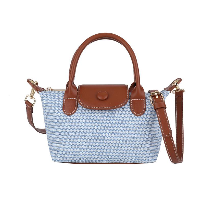 Straw Handbag Women's New Trendy Casual Woven Dumpling Bag Versatile Shoulder Messenger Bag