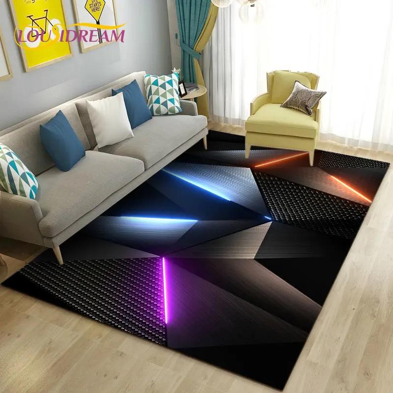 3D Abstract Geometric Optical Area Rug,Carpet Rug for Living Room Bedroom Sofa Doormat Kitchen Decoration,Kid Non-slip Floor Mat