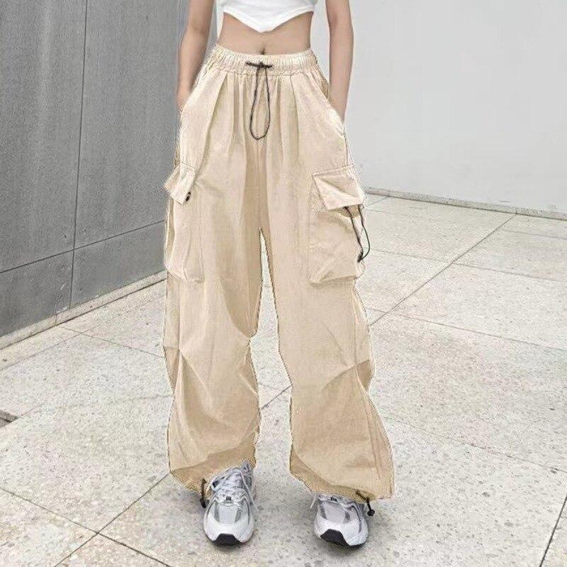 Casual Loose Wide Leg Pants Women Streetwear Fashion Straight Baggy Cargo Pants Joggers Y2k Women Trousers With Pockets 28958