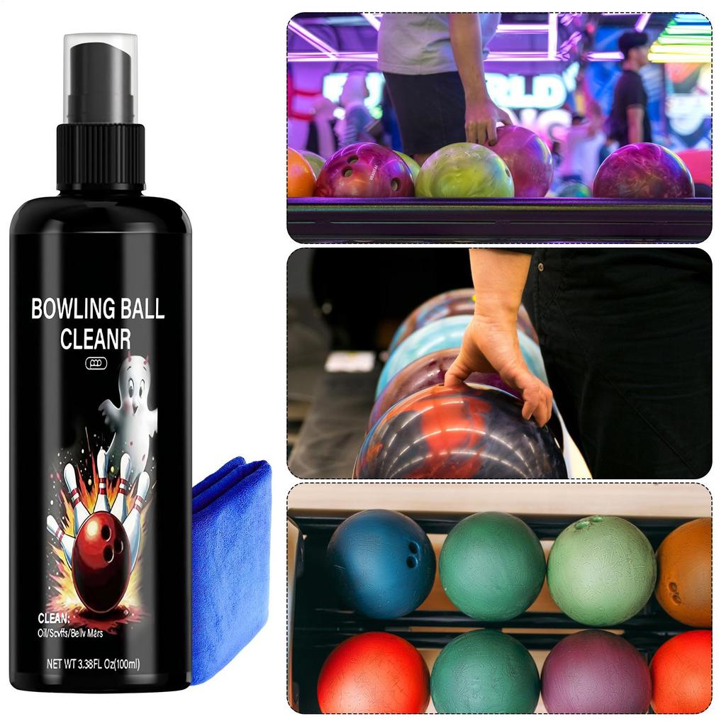 Bowling Ball Cleaning Kit 100ml Sports Gear Care Set with Towel Bowling Cleaner Set for League Play Professional Training