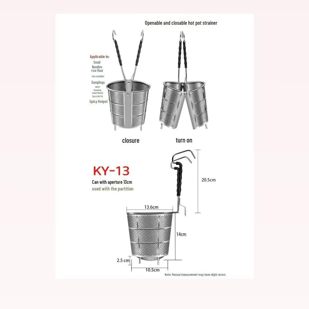 304 Stainless Steel Noodle and Soup Skimmer, Vegetable Strainer, Hot Pot Skimmer, Fine Mesh Strainer.