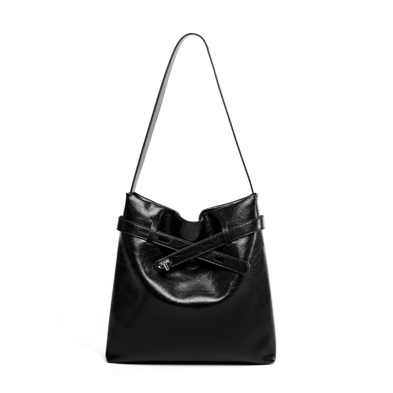 Lederwachs-Tragetasche Damen-Umhängetasche Pendler-Achseltasche Originaldesign für die Arbeit
