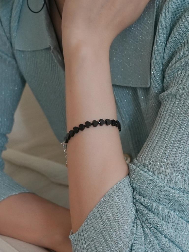 Gemade Onyx Heart Bracelet #B070