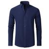 Men's Slim Fit Stretch Shirt, Simple Business Style, Lightweight Casual Long Sleeve