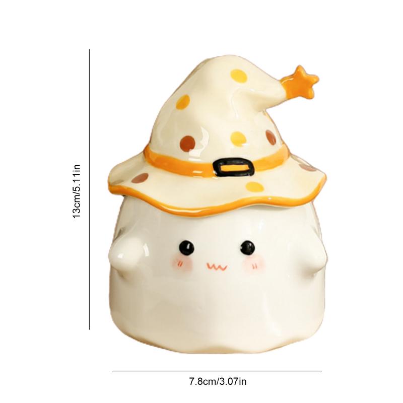 Halloweenský hrnek Halloweenský hrnek s duchovým vzorem Keramický hrnek s duchem a víčkem Roztomilý 350ML na Halloween doma a v práci