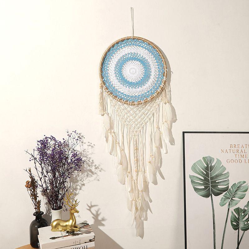 Handmade Indian Dream Catcher Feather Wind Chime - Creative Wall Hanging for Bedroom or Homestay Decoration