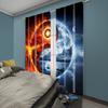 2pc, Curtains Yin and Yang Polyester,Without Electricity Festive Holiday Suitable for Holiday Parties, Home Decor