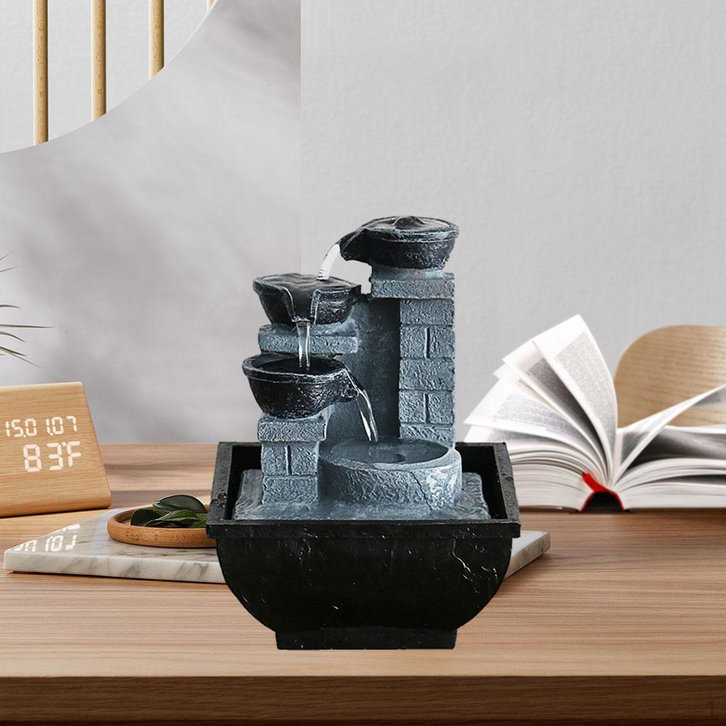 Flowing Water Adornments Handcrafted USA Feature Colorful Drawing Waterfall Fountain