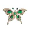 Retro Green Zircon Butterfly Brooches For Women Girls Elegant Badges Classic Lady Dress Suit Jewelry Accessories Gifts
