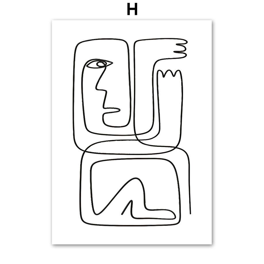 Abstrakcyjne Linie Oczu Twarz Minimalistyczne Nordyckie Plakaty I Grafiki Sztuka Ścienna Obrazy Na Płótnie Do Salonu Dekoracja Domu