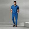Men's Breathable Polo Sportswear Set - Short Sleeve & Long Pants for Daily Commute Casual Wear