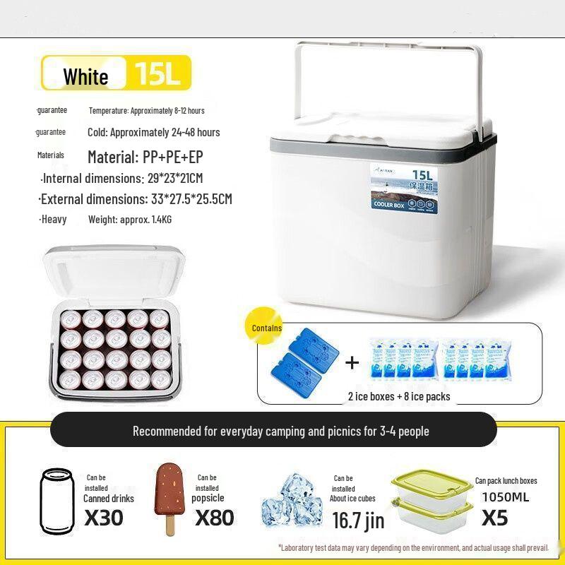 Compact Insulated Ice Box for Outdoor, Fishing, Camping, and Car Use