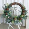 Artificial Wreath Christmas Wreath with Pinecone Berries Decoration for Front Door Garden Yard Christmas Decorations