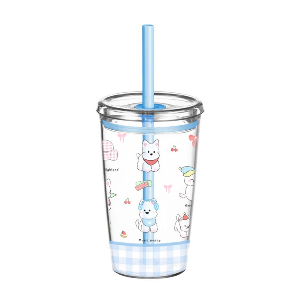 450ML Straw Cup Tritan Water Cup Portable Milk Tea Cup  Sports Fitness
