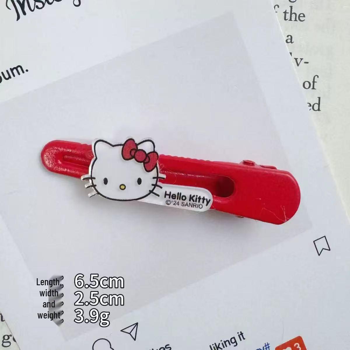 

Мультяшная заколка для волос Hello Kitty: Женская челка набок и аксессуар для волос «утиный клюв» на лоб.