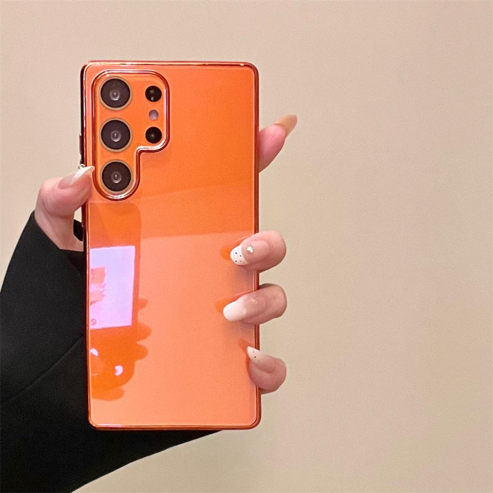 Minimalist Glossy Electroplated Icy Glass Mobile Phone Case for SamSung Galaxy S26 Ultra S25 S24 Full Camera Lens Protect Cover
