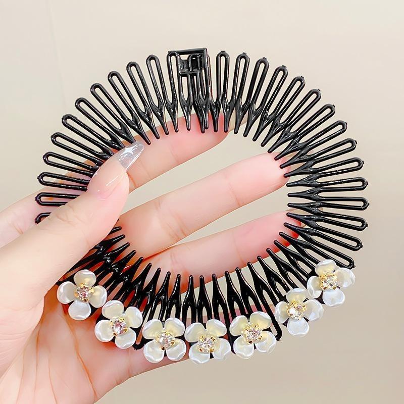 Stretch flexibla kamtänder Plast Helcirkel Pannband Hårbåge Band Clip Hårband Ansiktstvätt Fast hårstyling Tillbehör