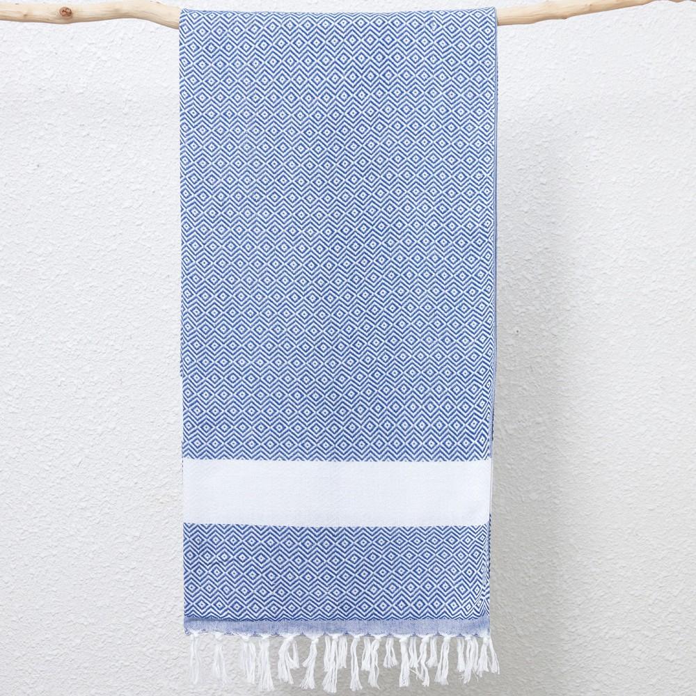 

100x180cm Turkish Beach Towel with Tassel Diamond Pattern Beach Quick Dry Sand Free Lightweight Large Size Towels 100x180cm