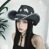 Wide Brim Sun Hat Breathable Straw Hat Fashion Westren Cowboy Hat  Women