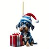 Charming Dog Acrylic Christmas Tree Ornament Decorative Pendant For Festive Holidays