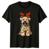 Festive Dog Reindeer Antlers Christmas Holiday Unisexs TShirt Unisexs Tee Graphic