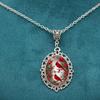 Pendant Red Bird Magpie Holiday Party Anniversary Gift Necklace