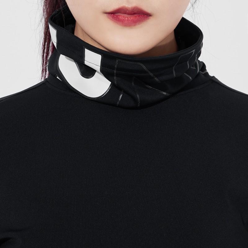 Under Armour Breathable High Collar Reflective Running Fitness Long Sleeve T-Shirt Women Tops Black 1356215-001