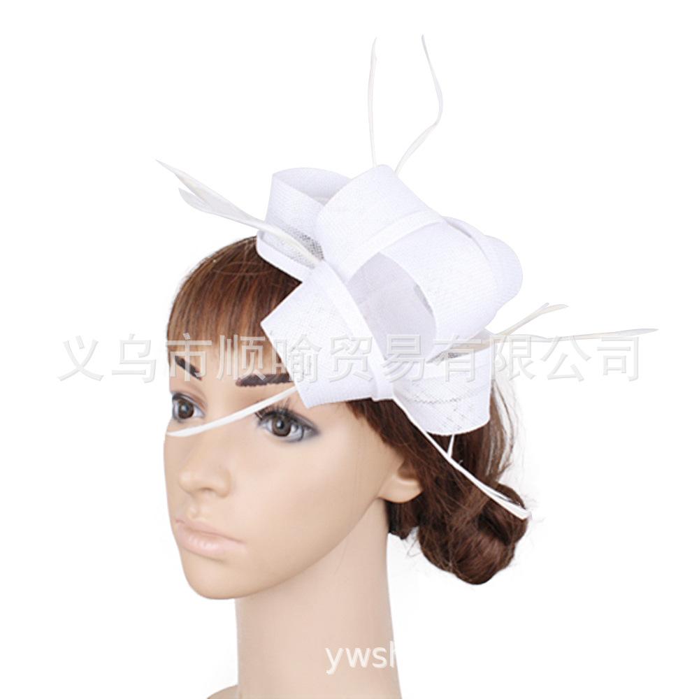 Wassermelonenrot Exquisites Schleifen-Stirnband Imitation Hanfgarn Kopfbedeckung Britische Haaraccessoires Society Ball Empfang