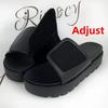 Fashion Rimocy Black PU Leather Platform Slippers Women Plus Size 43 Thick Soled Sandals Woman 2025 Summer Non-slip Slides Shoes Female