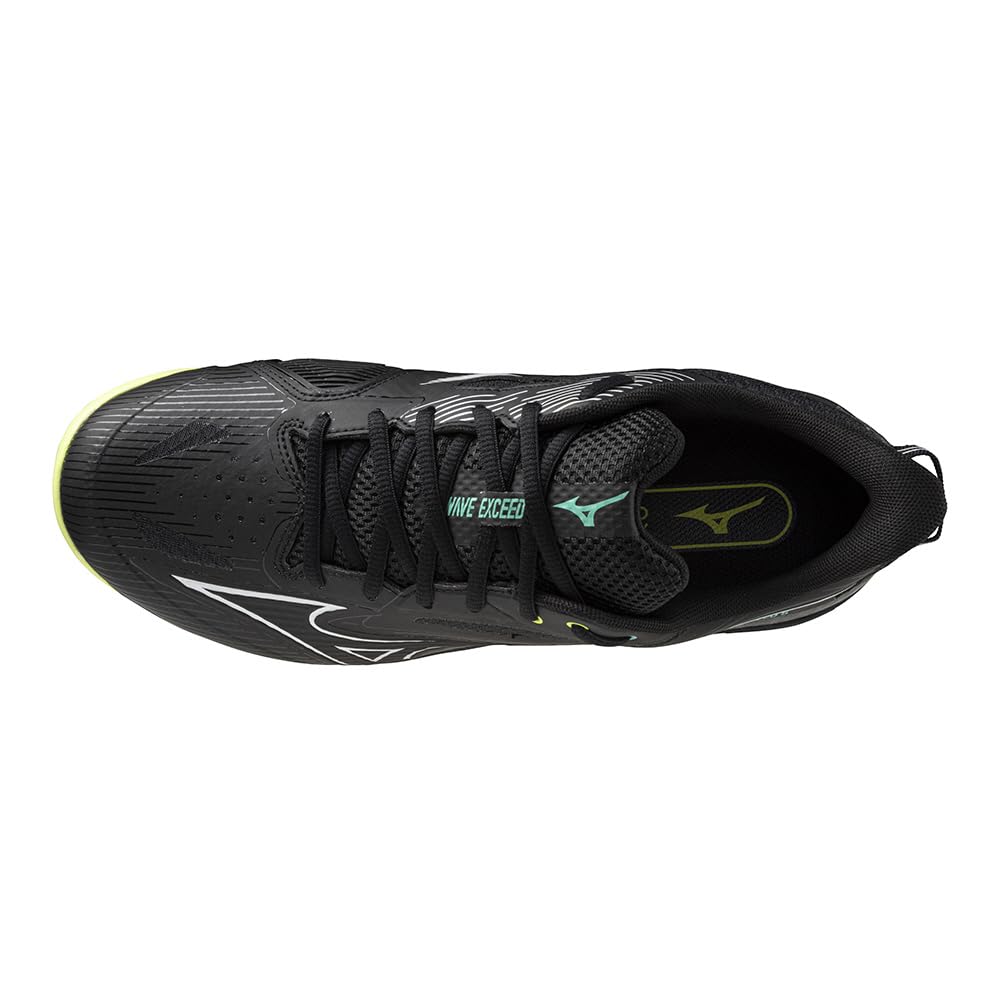 Pantofi de tenis Wave Exceed 5 AC All Court Activități de club Tenis moale ușor Tenis pe suprafață dură Negru x Alb x Galben cm 4E [Mizuno] 28.0