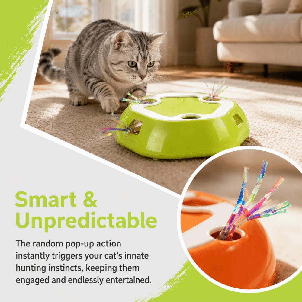 Motion Activated Automatic Cat Toy Anti-Tip Stable Base Electric Pet Toy  Play Exercise