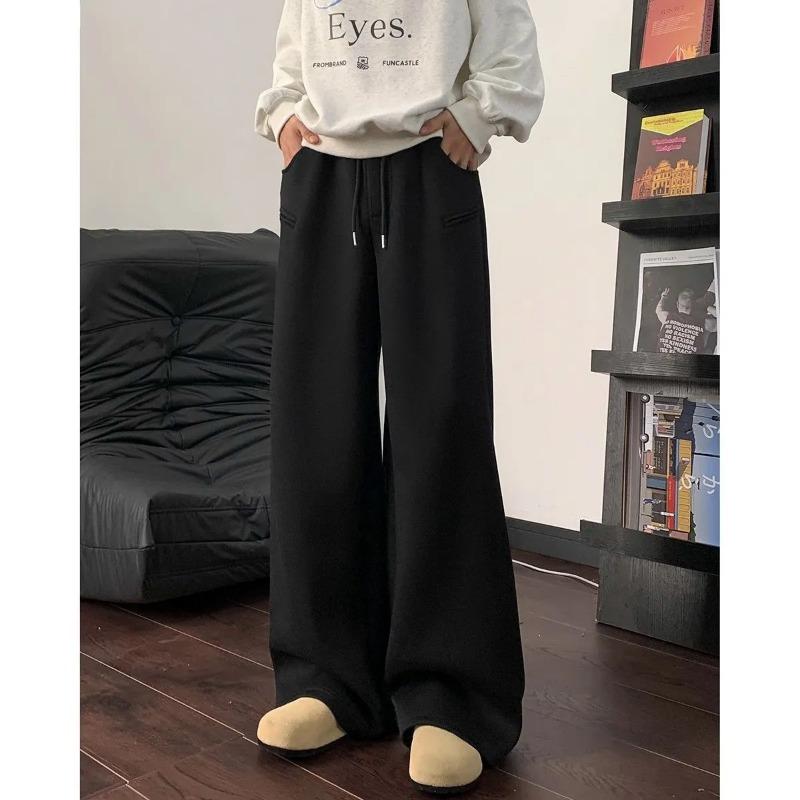 Pantaloni della tuta larghi unisex a vita alta con coulisse Pantaloni casual