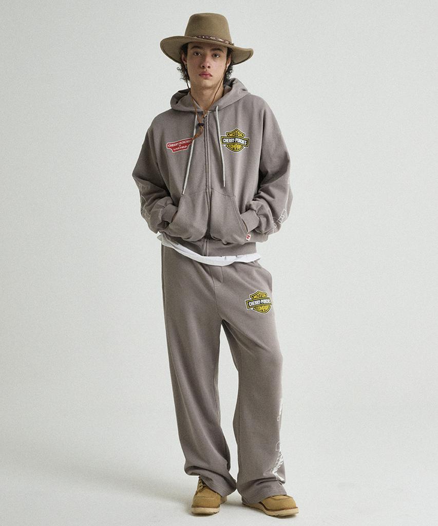 Cherry Punches Motor Company Zip-Up Hoodie (Gray)
