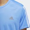 Adidas Striped Sports Training Breathable Short Sleeve T-Shirt Men Tops Blue EK2857