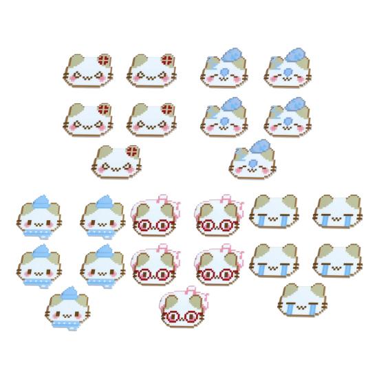 5Pcs Girl Hairpins Pixel Cat Funny Expression Design Non-Slip Clips Broken Hair Bangs Hair Pins Lightweight Hair Accessories